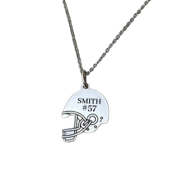 Personalized Engraved Football Helmet Necklace