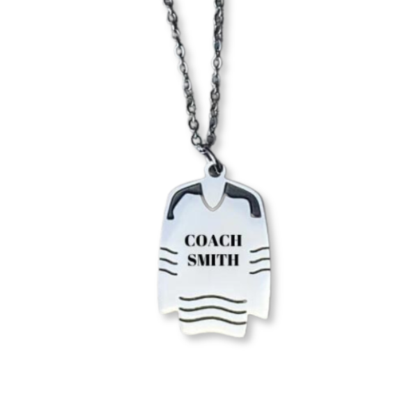 Personalized Engraved Ice Hockey Coach Necklace