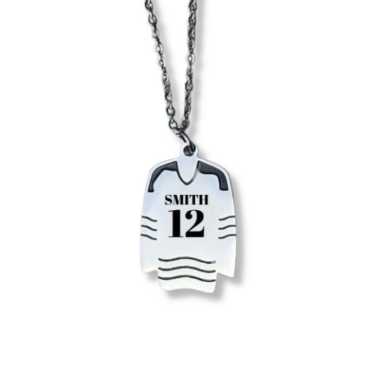 Personalized Engraved Ice Hockey Jersey Necklace