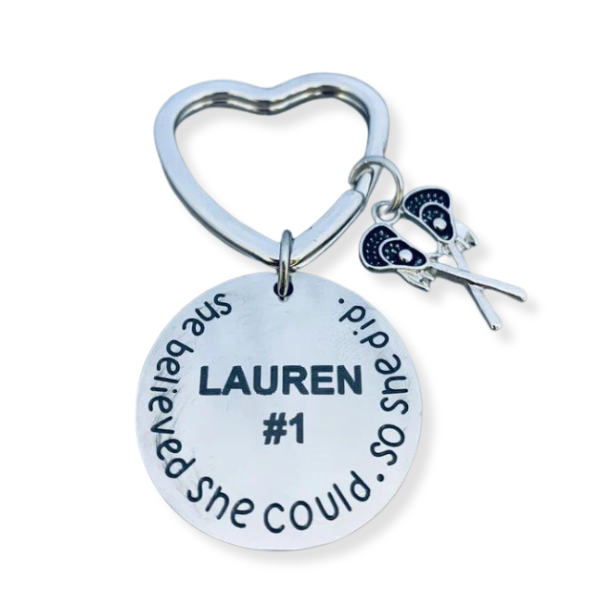Personalized Engraved Lacrosse She Believed She Could Keychain