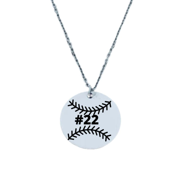 Personalized Engraved Softball Necklace - Pick Shape