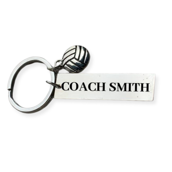 Personalized Engraved Volleyball Coach Keychain