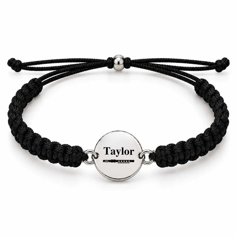 Personalized Flute Rope Bracelet - Pick Color
