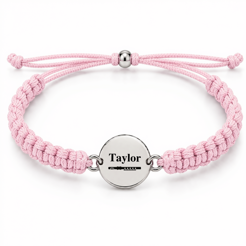 Personalized Flute Rope Bracelet - Pick Color