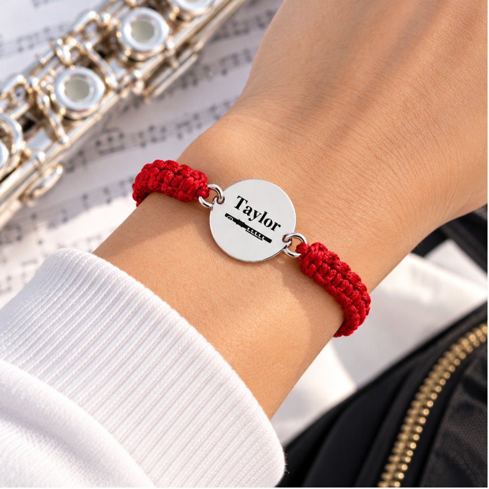 Personalized Flute Rope Bracelet - Pick Color