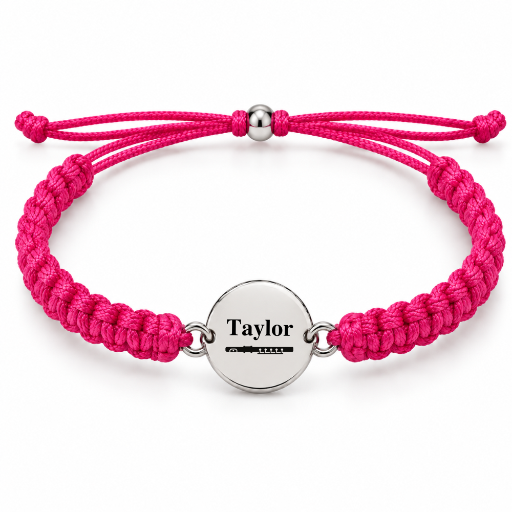 Personalized Flute Rope Bracelet - Pick Color