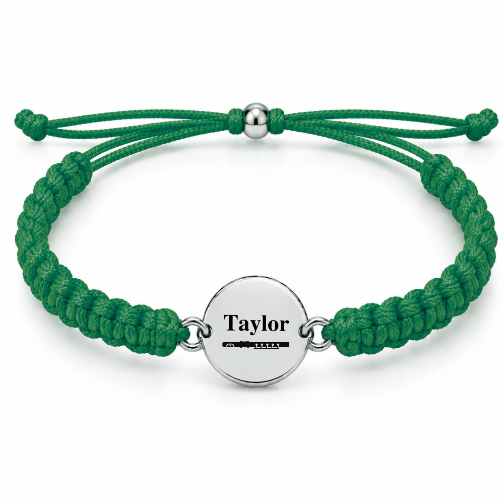 Personalized Flute Rope Bracelet - Pick Color