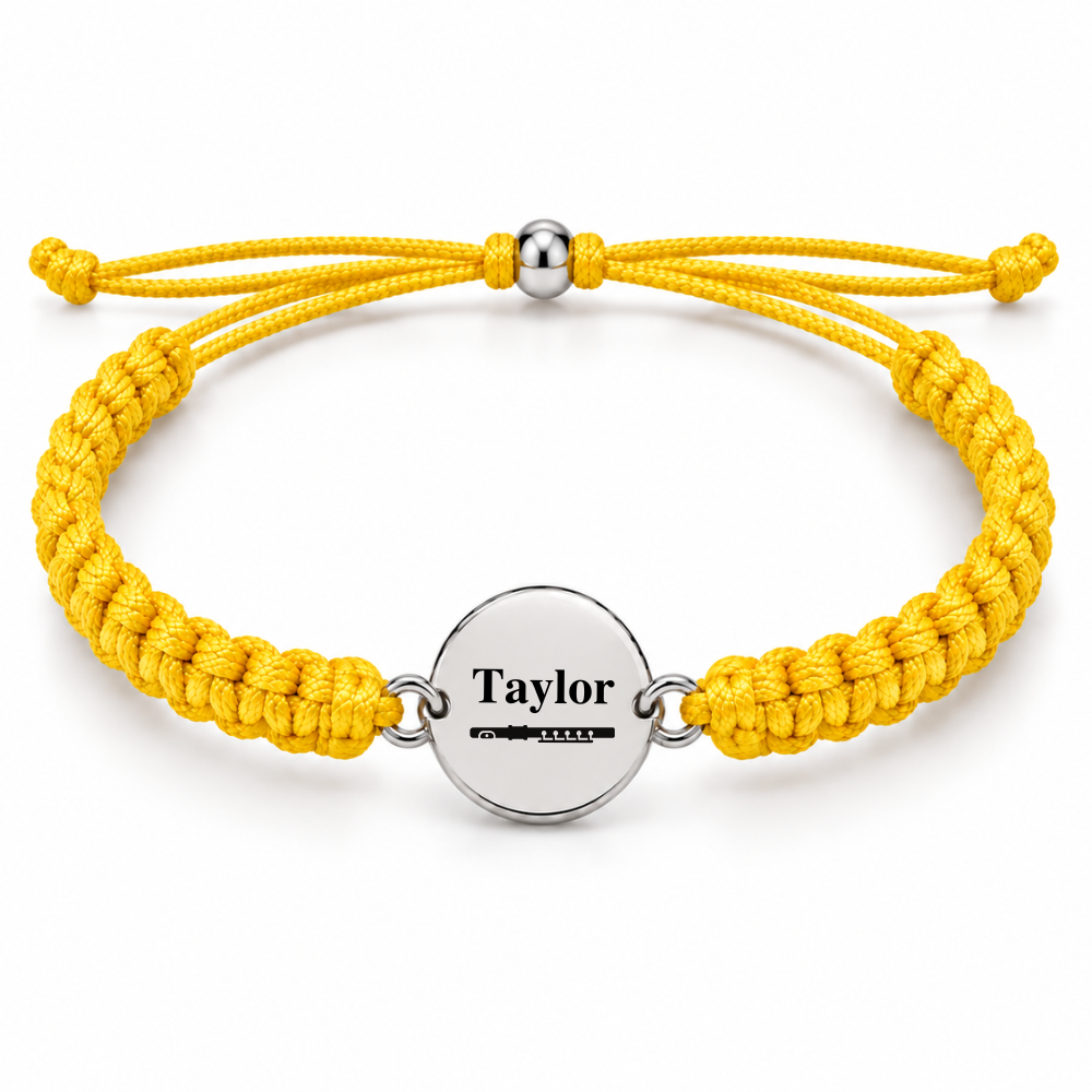 Personalized Flute Rope Bracelet - Pick Color