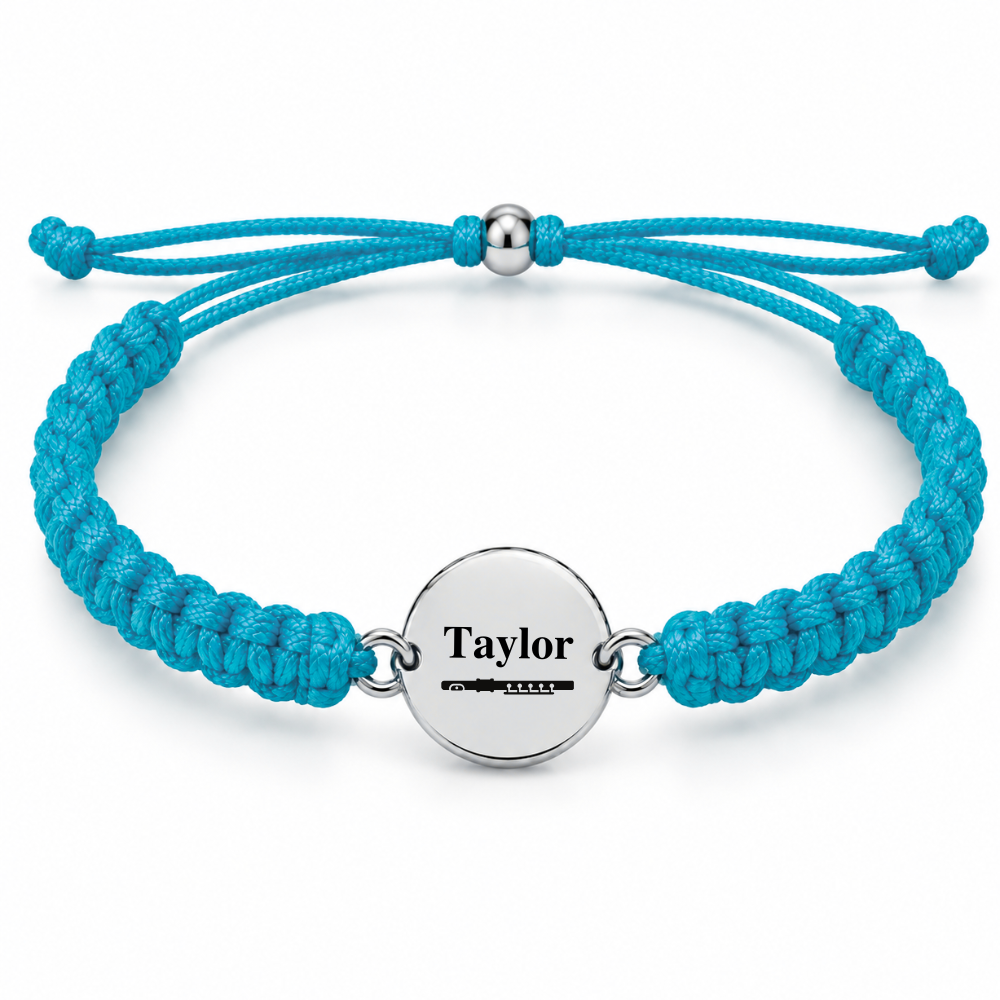 Personalized Flute Rope Bracelet - Pick Color
