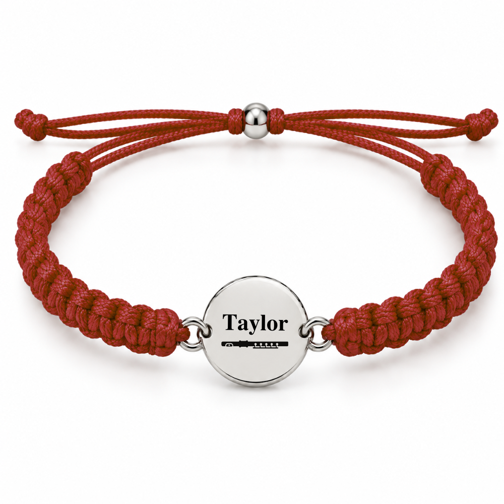 Personalized Flute Rope Bracelet - Pick Color
