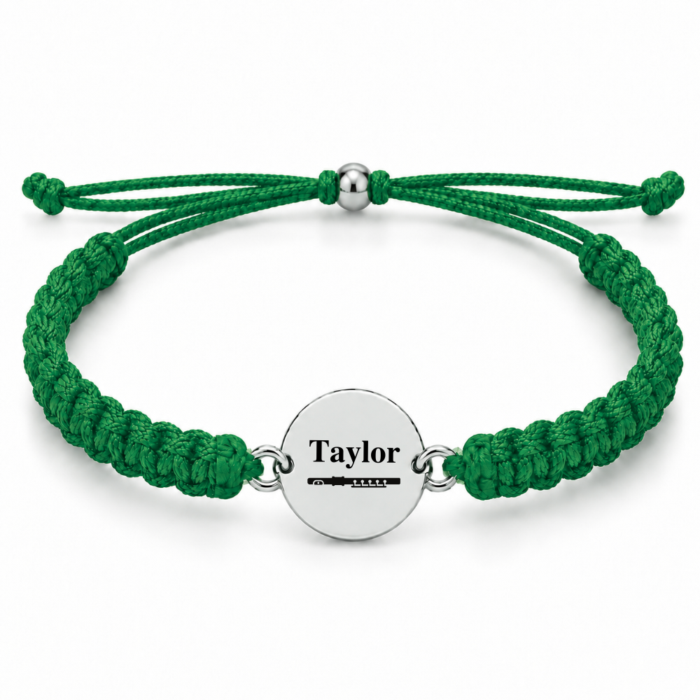 Personalized Flute Rope Bracelet - Pick Color