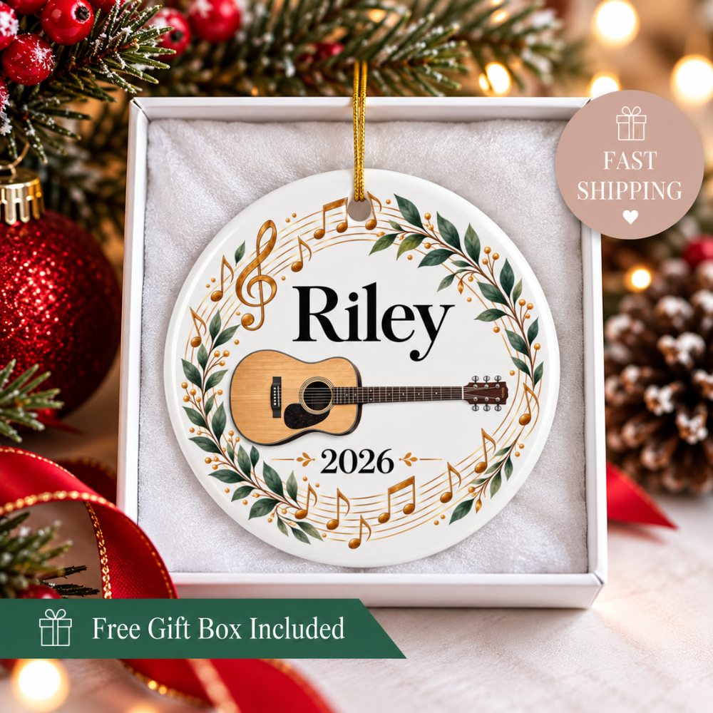 Personalized Guitar Ornament 2026, Guitar Player Christmas Ornament, Custom Name Music Gift (Copy) (Copy)