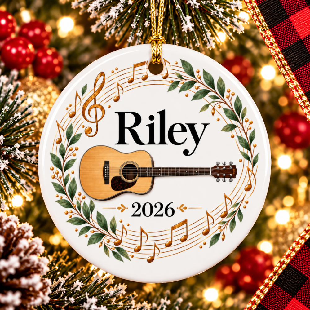 Personalized Guitar Ornament 2026, Guitar Player Christmas Ornament, Custom Name Music Gift (Copy) (Copy)