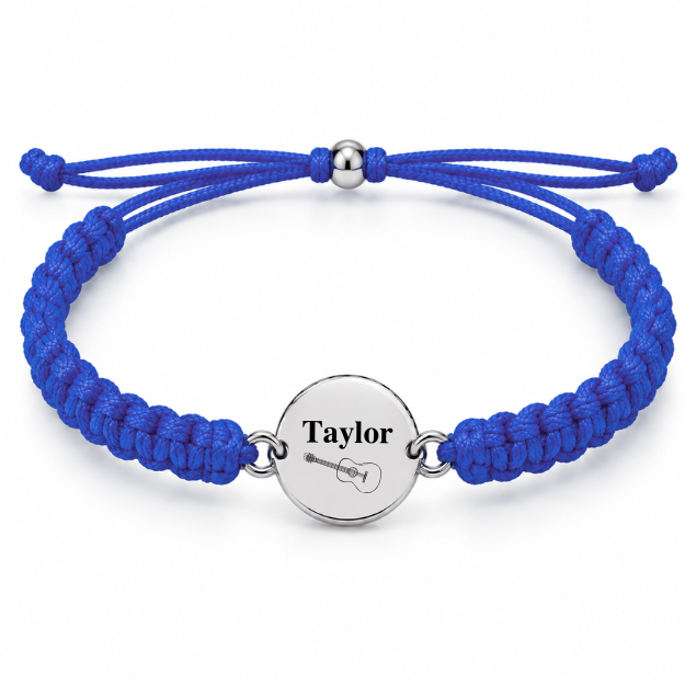 Personalized Guitar Rope Bracelet - Pick Color