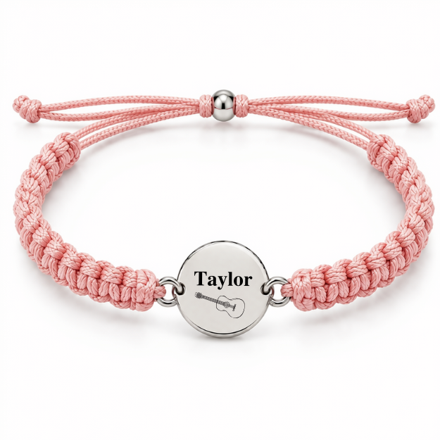Personalized Guitar Rope Bracelet - Pick Color