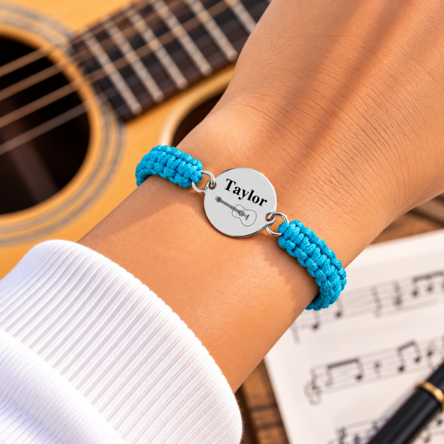 Personalized Guitar Rope Bracelet - Pick Color