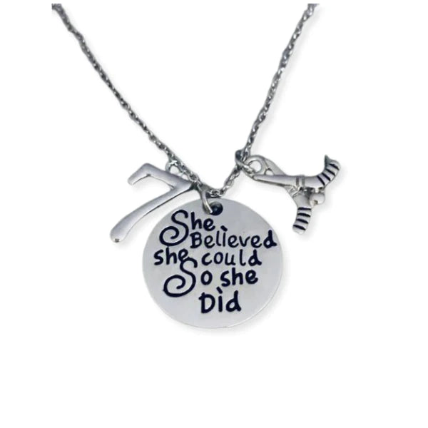 Ice Hockey She Believed She Could So She Did Necklace