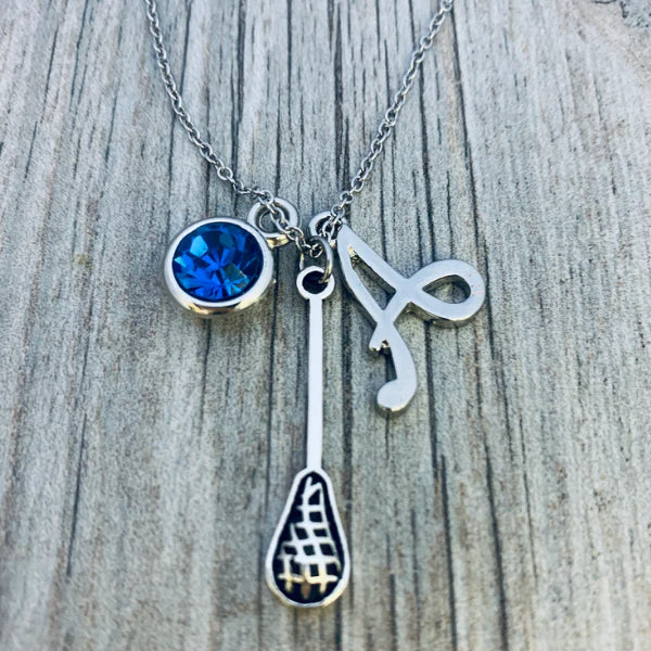 Personalized Girls Lacrosse Necklace