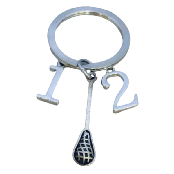 Personalized Lacrosse Zipper Pull Keychain