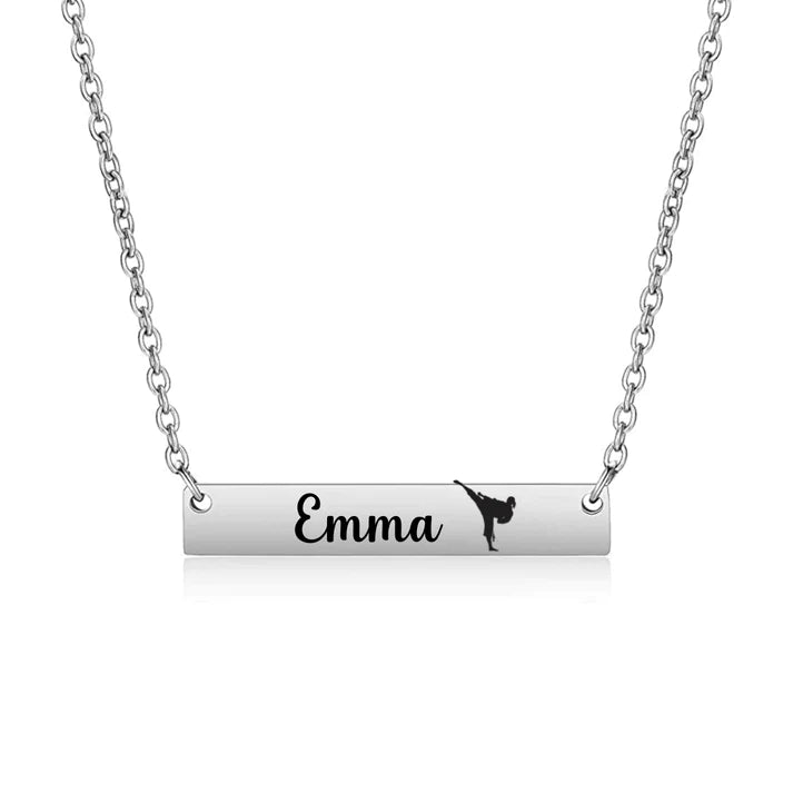 Personalized Martial Arts Bar Necklace