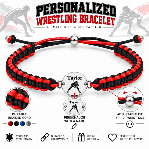 Personalized Multi Color Boy Wrestling Bracelet
