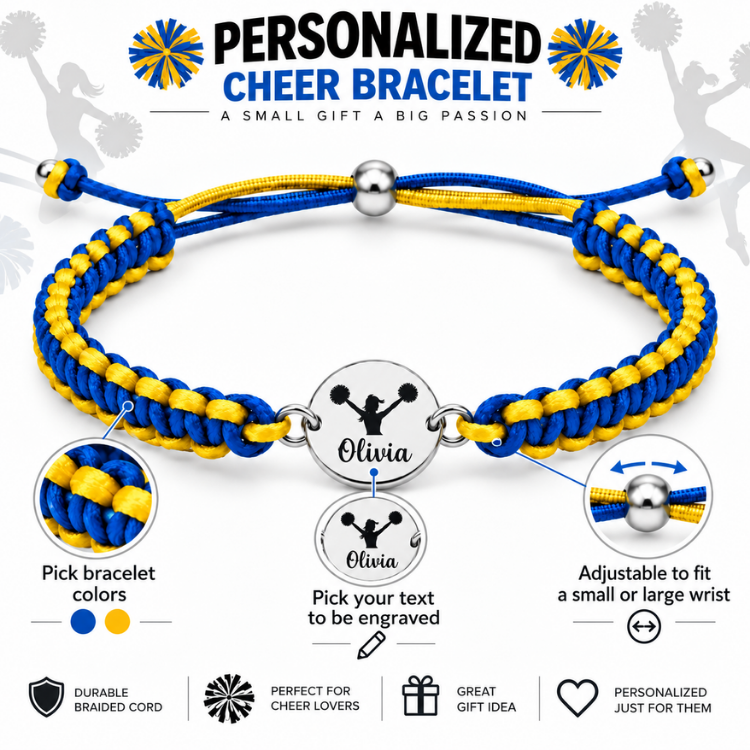 Personalized Multi Color Cheerleader Bracelet