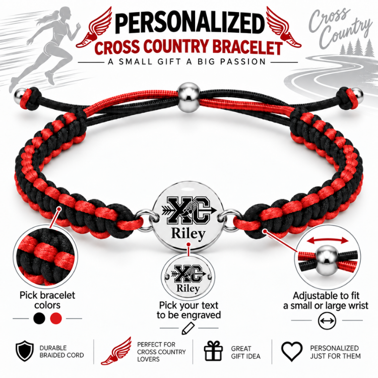 Personalized Multi Color Cross Country Runner Bracelet