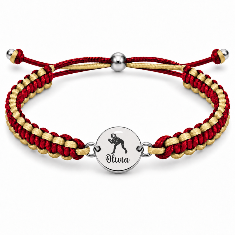 Personalized Multi Color Girl Wrestling Bracelet
