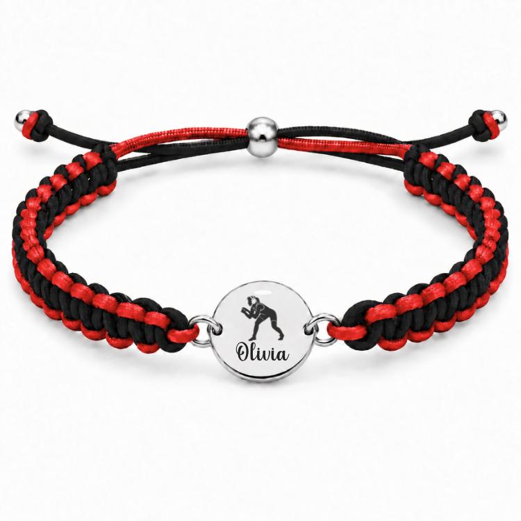 Personalized Multi Color Girl Wrestling Bracelet