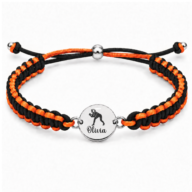 Personalized Multi Color Girl Wrestling Bracelet