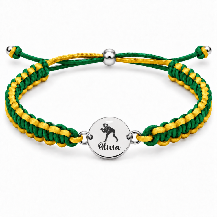 Personalized Multi Color Girl Wrestling Bracelet