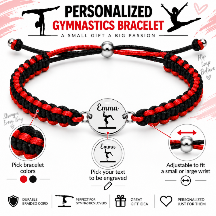 Personalized Multi Color Gymnastics Bracelet