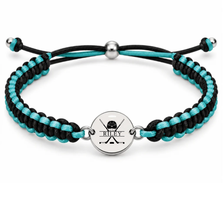 Personalized Multi Color Ice Hockey Bracelet
