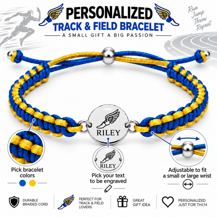 Personalized Multi Color Track & Field Runner Bracelet