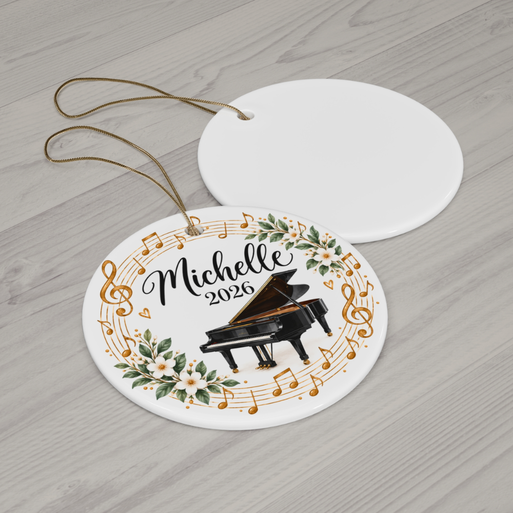 Personalized Piano Ornament 2026, Pianist Christmas Ornament, Custom Name Piano Player Gift