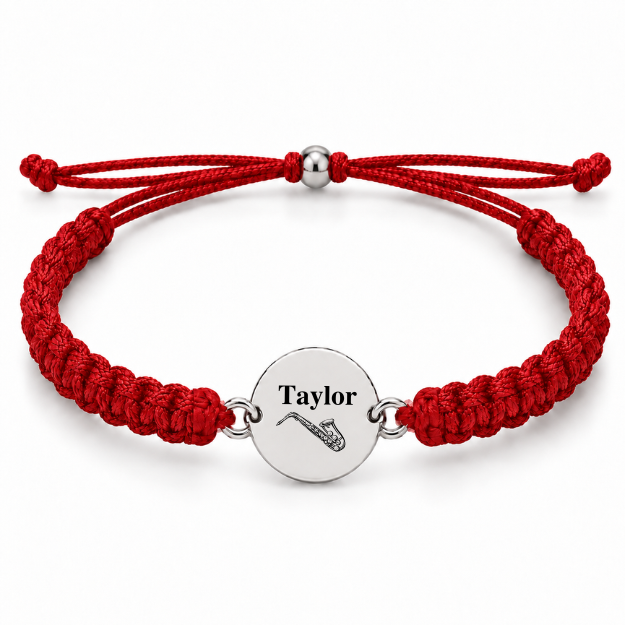 Personalized Saxophone Rope Bracelet - Pick Color