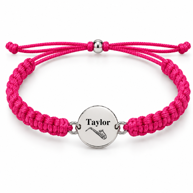 Personalized Saxophone Rope Bracelet - Pick Color