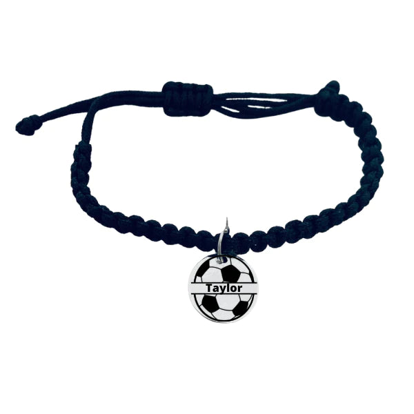 Personalized Engraved Soccer Rope Bracelet
