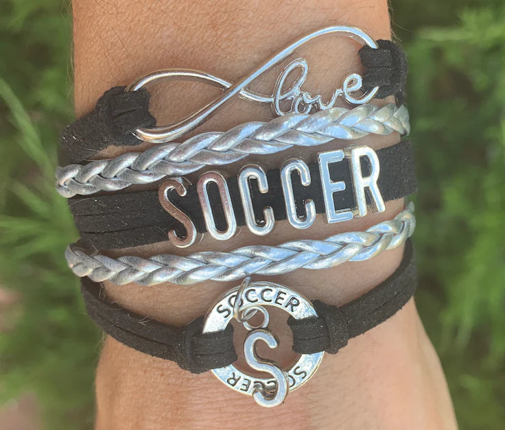 Soccer Infinity Bracelet with Personalized Charms