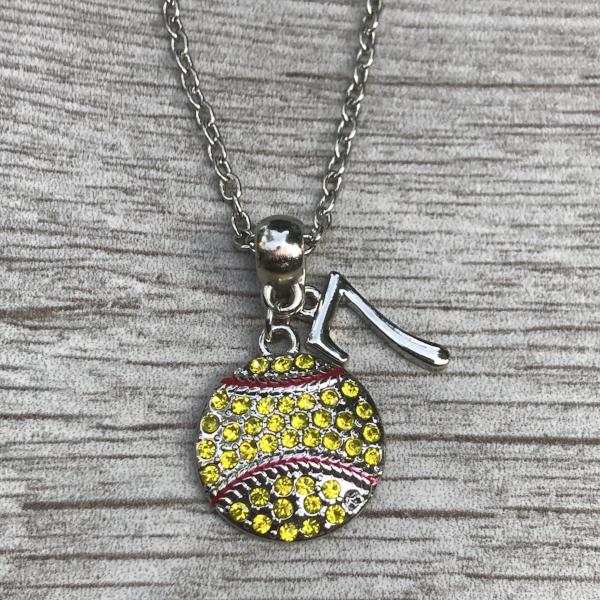 Personalized Softball Necklace