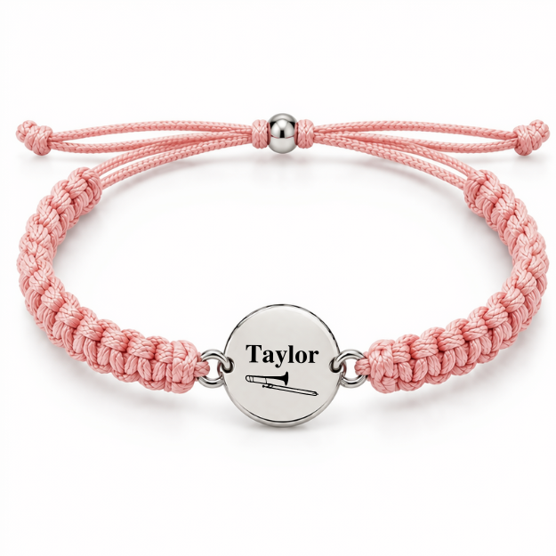 Personalized Trombone Rope Bracelet - Pick Color