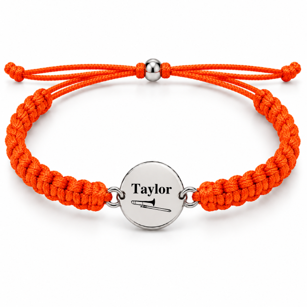 Personalized Trombone Rope Bracelet - Pick Color