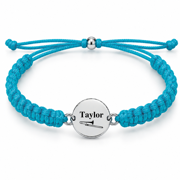 Personalized Trombone Rope Bracelet - Pick Color