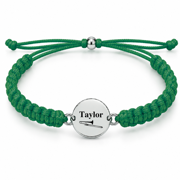 Personalized Trombone Rope Bracelet - Pick Color