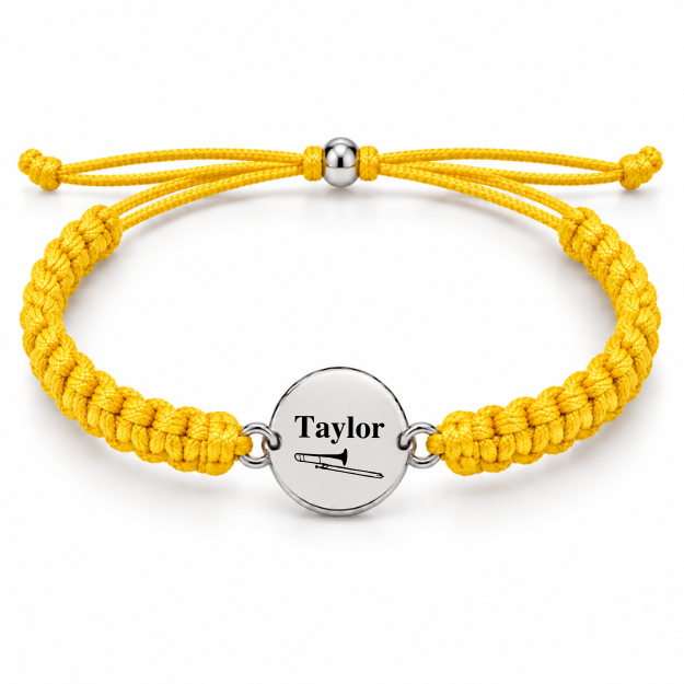 Personalized Trombone Rope Bracelet - Pick Color