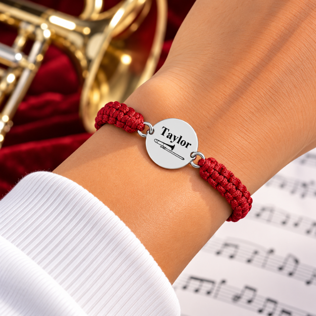 Personalized Trombone Rope Bracelet - Pick Color