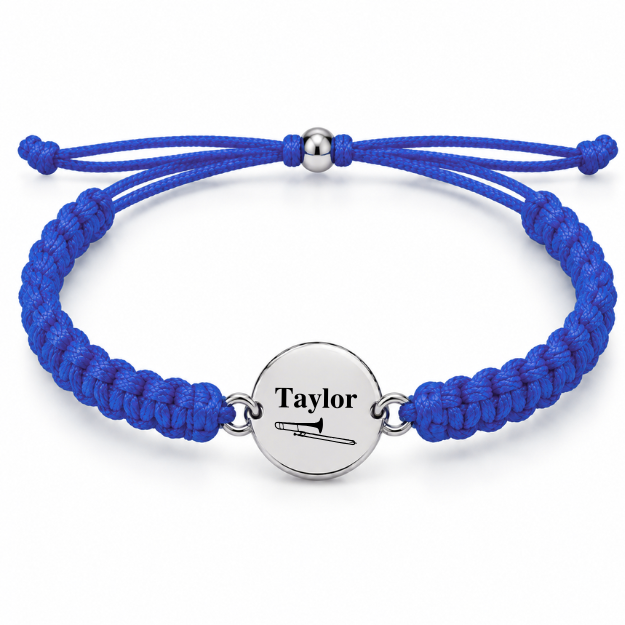 Personalized Trombone Rope Bracelet - Pick Color