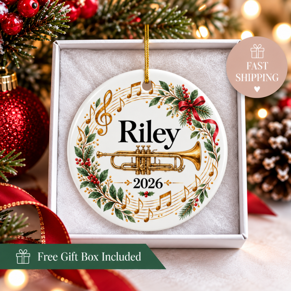 Personalized Trumpet Ornament 2026, Trumpet Player Christmas Ornament, Custom Name Music Gift (Copy) (Copy)
