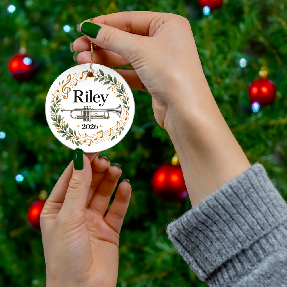 Personalized Trumpet Ornament 2026, Trumpet Player Christmas Ornament, Custom Name Music Gift (Copy) (Copy)