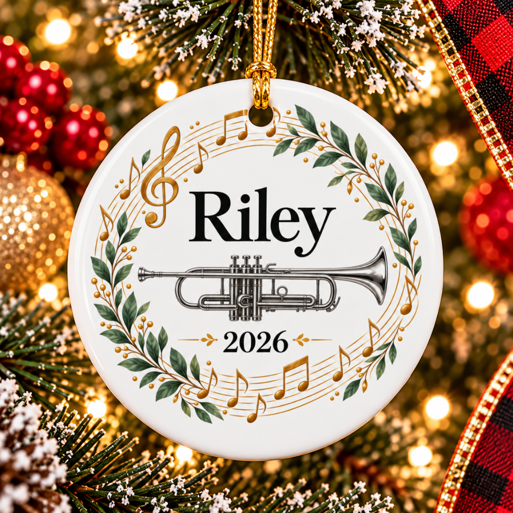 Personalized Trumpet Ornament 2026, Trumpet Player Christmas Ornament, Custom Name Music Gift (Copy) (Copy)